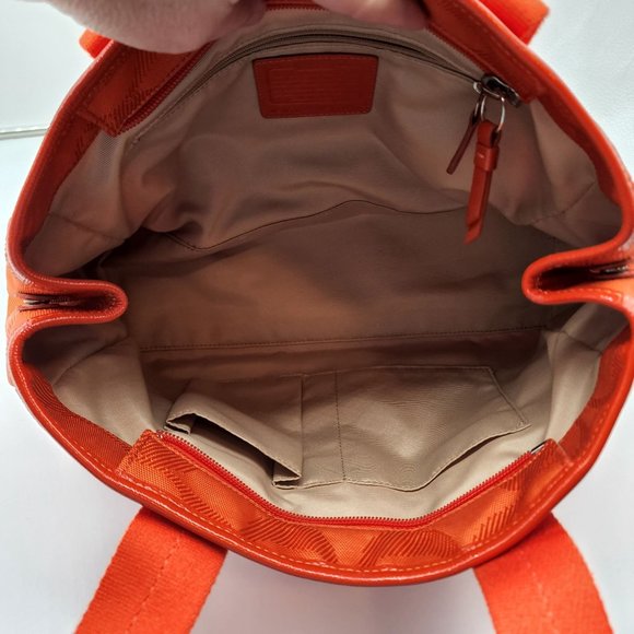 EUC Coach Orange Shoulder Purse - Picture 5 of 10